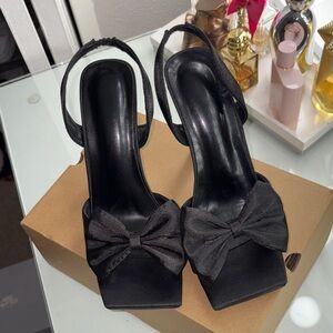 Elegant Black Bow Women's heels